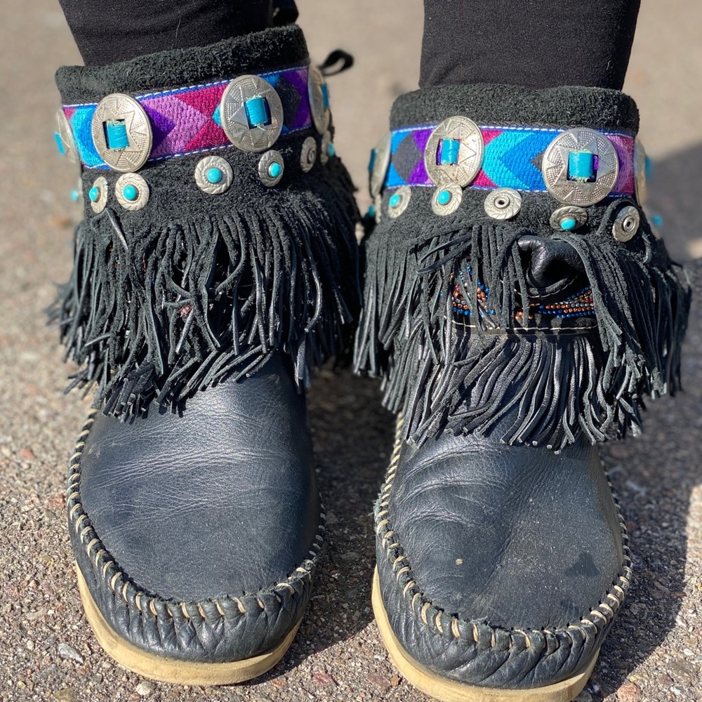 Real handmade leather moccasins